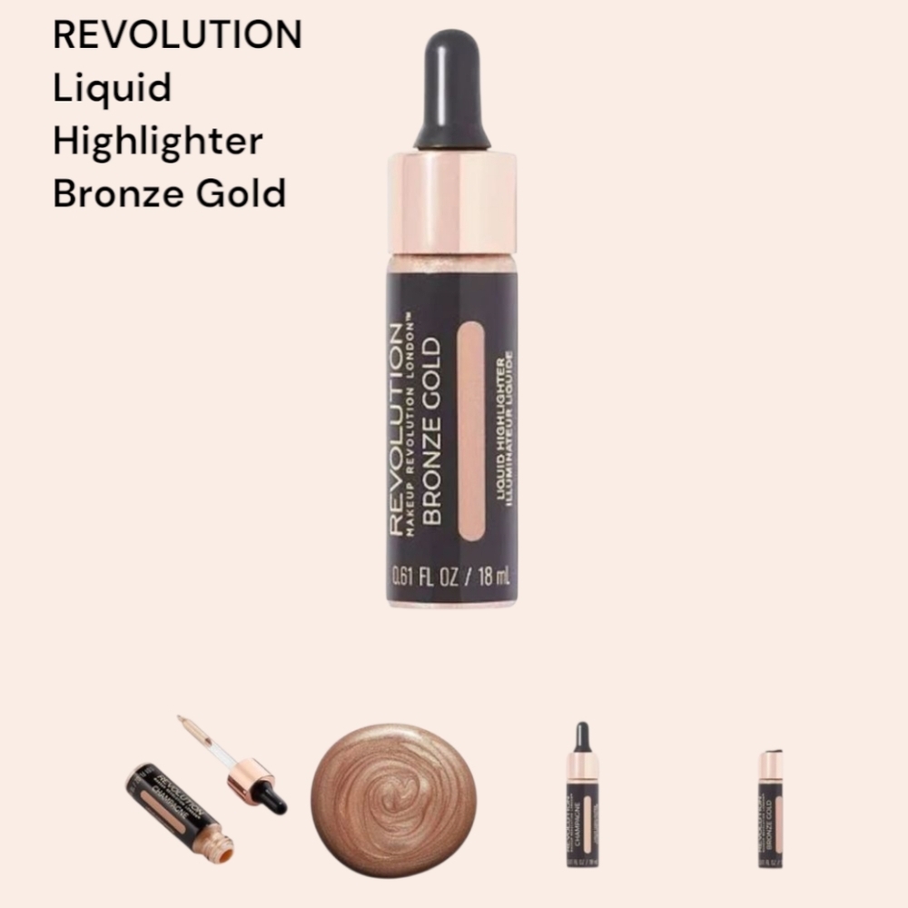 MAKEUP REVOLUTION Liquid Highlighter - Bronze Gold. 18ml